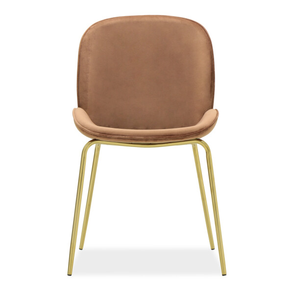 Beetle Chair Replica with Gold Legs (Brown)