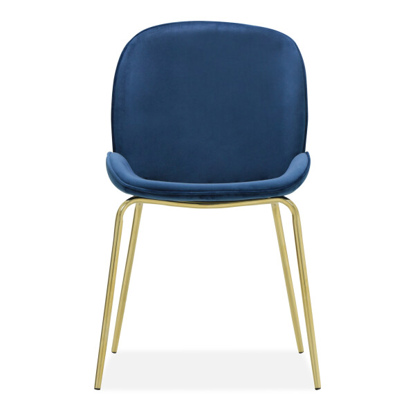 Beetle Chair Replica with Gold Legs (Dark Blue)