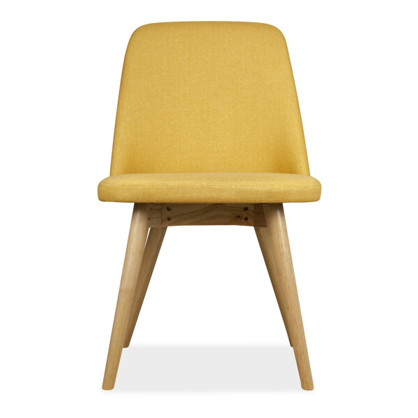 Hera Dining Chair Natural with Yellow Cushion 