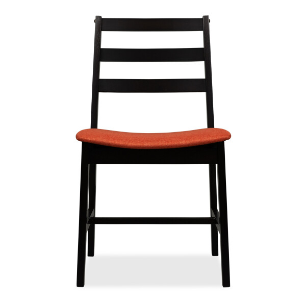 Titus Dining Chair Cappucino with Orange Red Cushion 