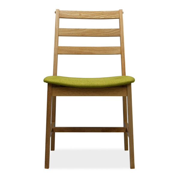 Titus Dining Chair Natural with Green Cushion 