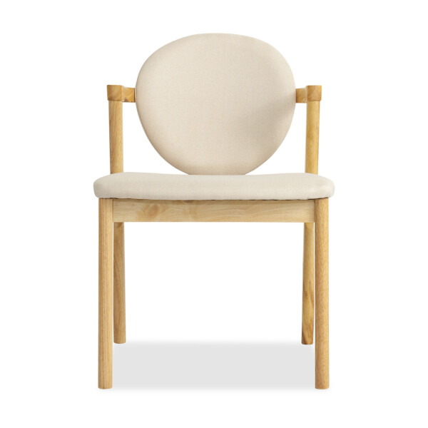 Ronny Dining Chair Natural with Cream Cushion 
