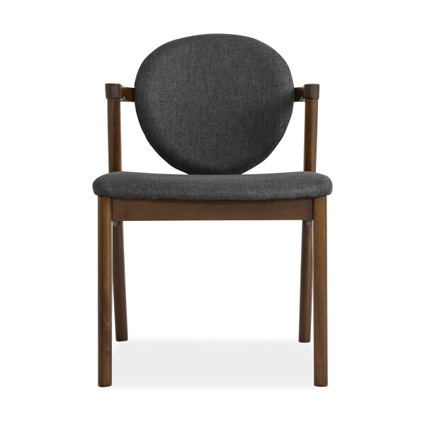 Ronny Dining Chair Walnut with Dark Grey Cushion 