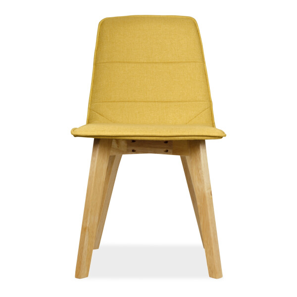 Mahala Dining Chair Natural with Yellow Cushion 