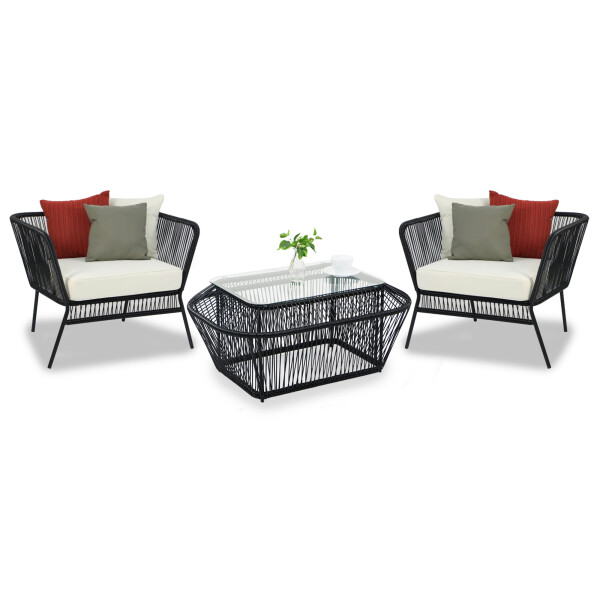 Black Spinel Patio 2 Seater Set 