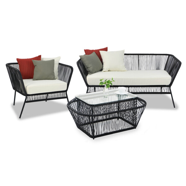 Black Spinel Patio 3 Seater Set 