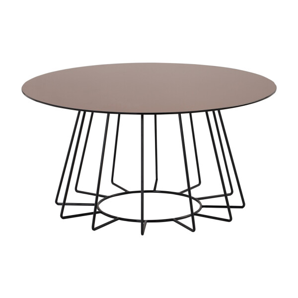 Cyrus Round Coffee Table w/ Glass Top