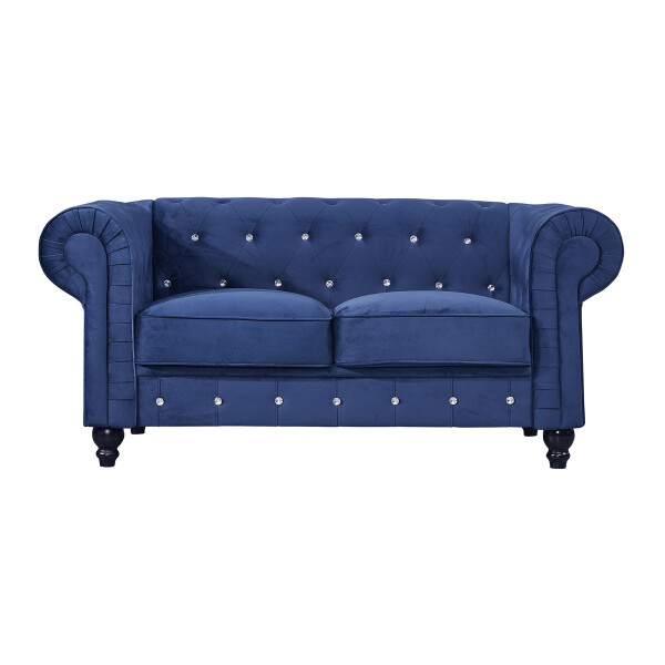 Allegra 2-Seater Chesterfield Sofa (Midnight Blue)