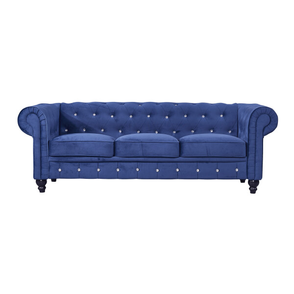Allegra 3-Seater Chesterfield Sofa (Midnight Blue)