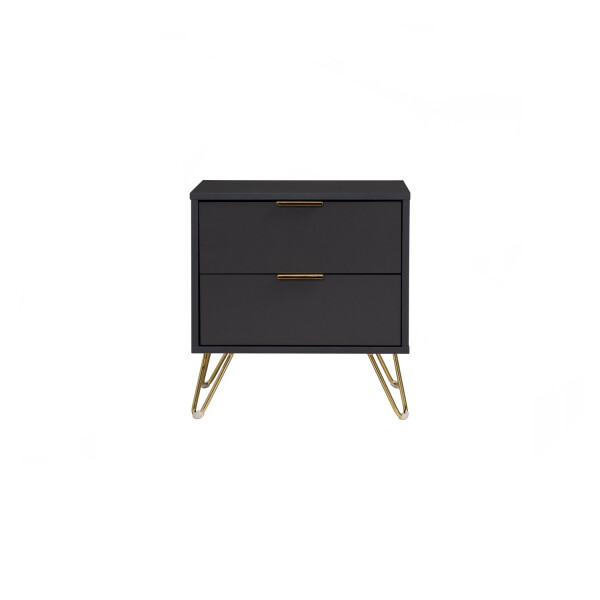 Volos Side Table with 2 Drawer(Black)