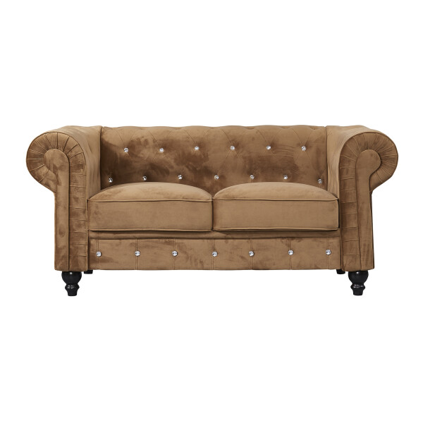 Allegra 2-Seater Chesterfield Sofa (Brown)