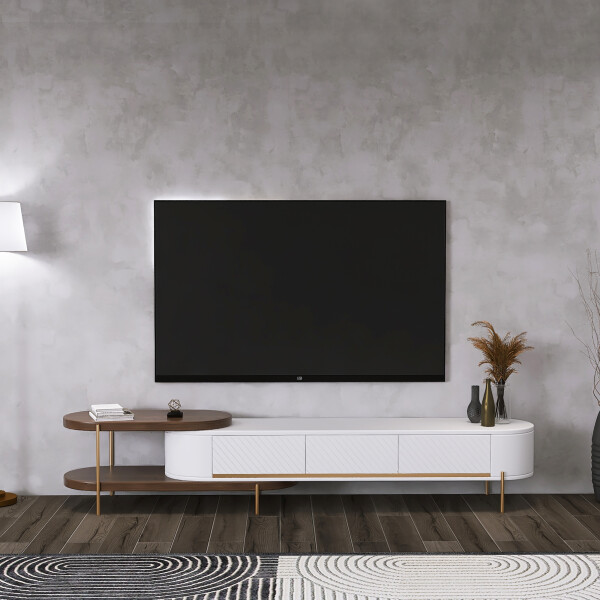 Aimé TV Console - White, 180-260cm