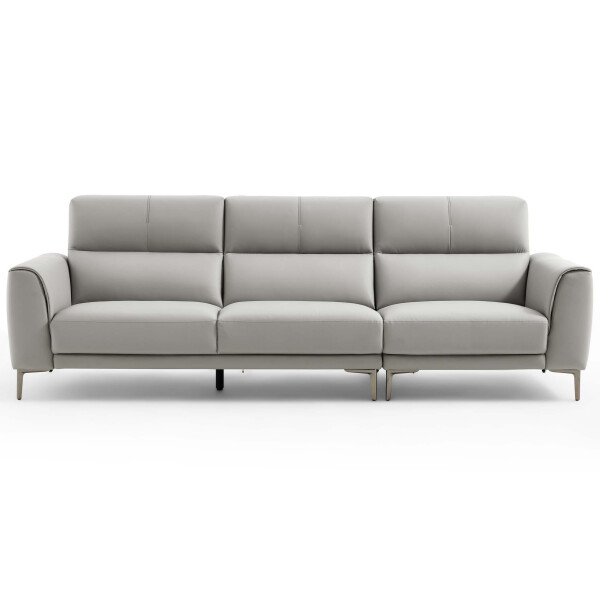 Brago 3.5 Seater Leather Sofa (Light Grey)