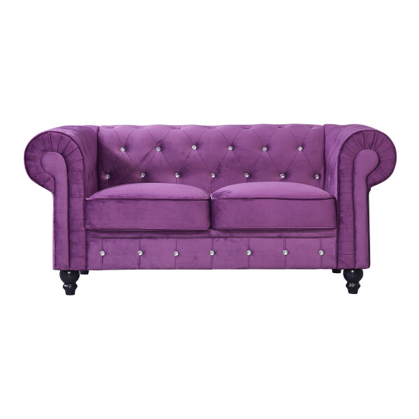 Allegra 2-Seater Chesterfield Sofa (Dull Violet)