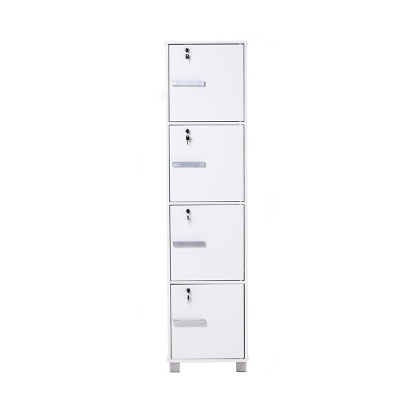 Naomi 4 Door Storage Cabinet W/Lock(White)