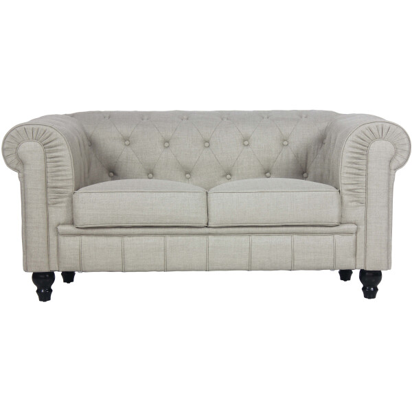 Benjamin Classical 2 Seater Fabric Sofa (Beige)