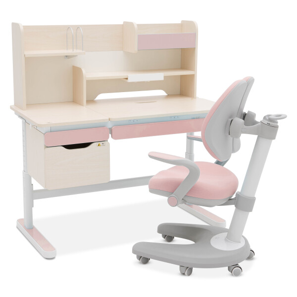 Imelda Adjustable Children's Study Desk and Chair (Pink)
