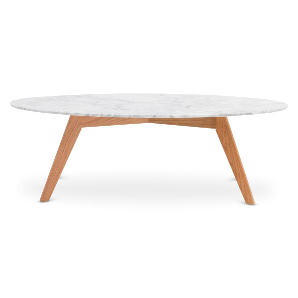 Algot Oval Coffee Table (Carrara White Marble)