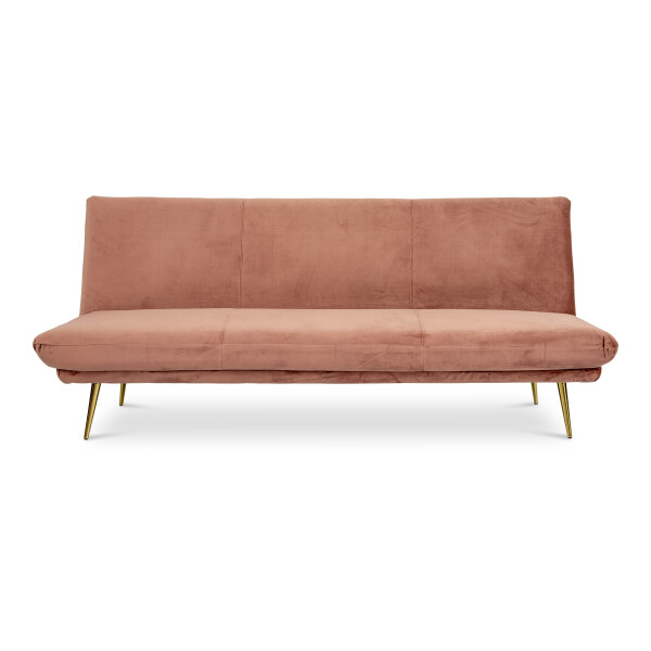 Nissa 3 Seater Sofa Bed in Pink Velvet