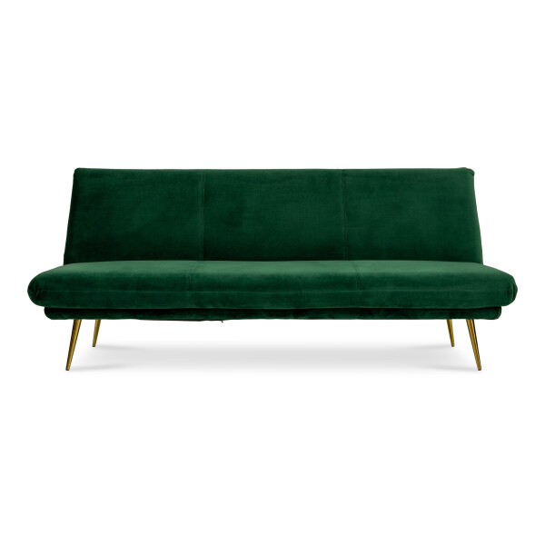 Nissa 3 Seater Sofa Bed in Green Velvet 