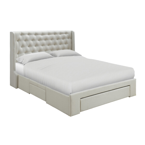 Aveline Queen Storage Bed (Cream)