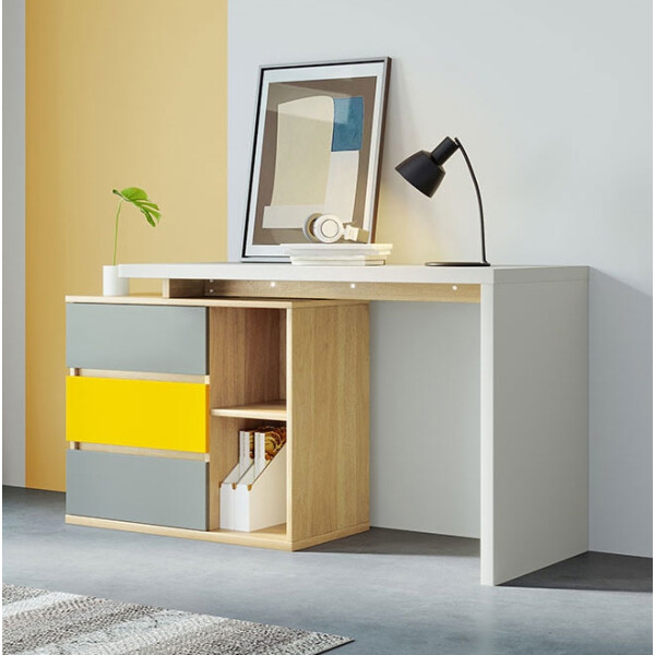 Aurlon Study Desk (Grey/White/Yellow)