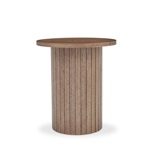 Caesar Round Side Table (Walnut)
