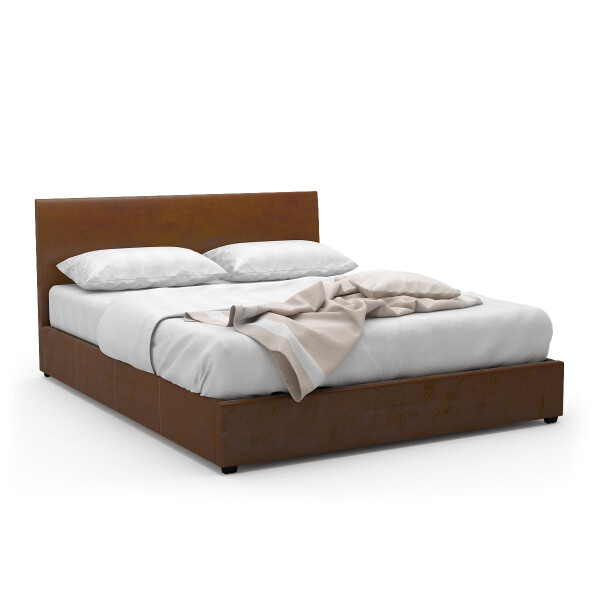 Foster Queen-Sized Storage Bed  (PU Camel Brown)