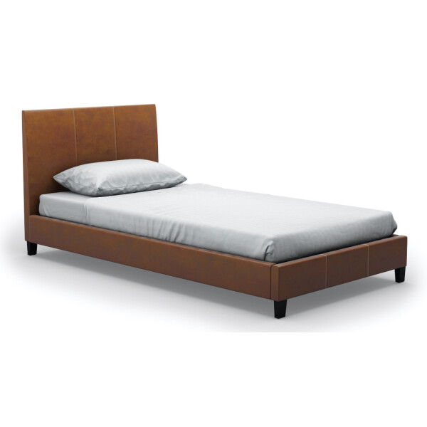 Haagen Single-Sized Bed (PU Camel Brown)