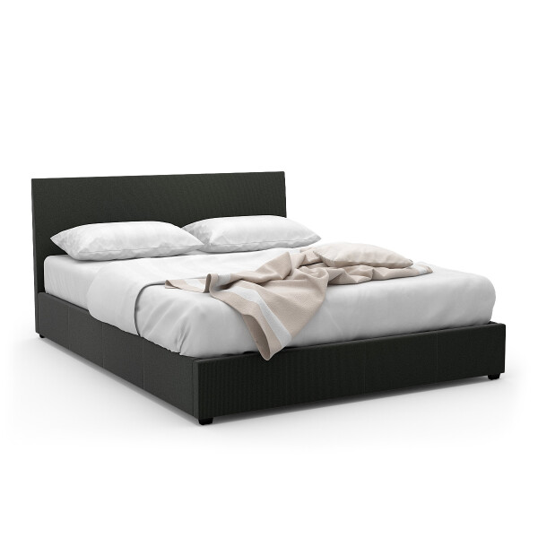 Foster Queen-Sized Storage Bed  (Fabric Charcoal)