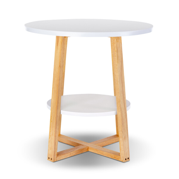 Gudrid Tiered Round Side Table (White)