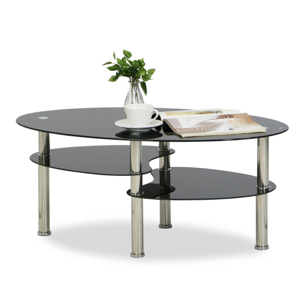Krystal Eclipse Black Tempered Glass Coffee Table