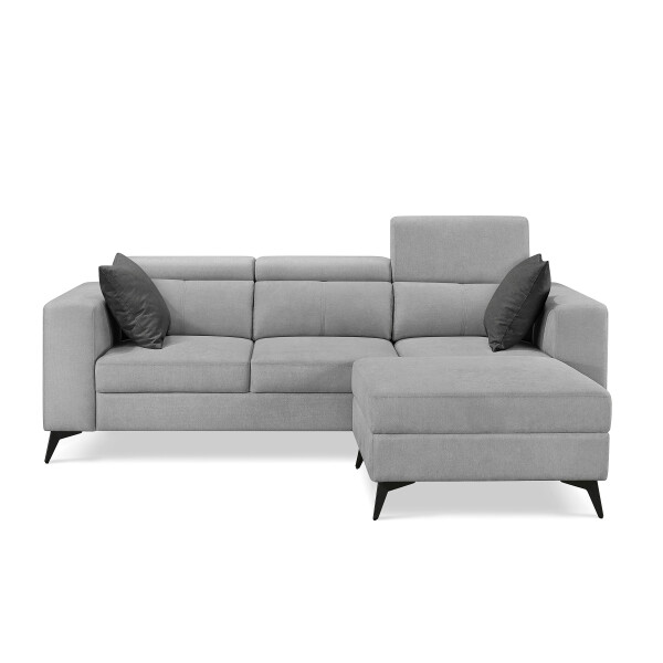Adriano 2.15m 3-Seater with Ottoman Fabric Sofa