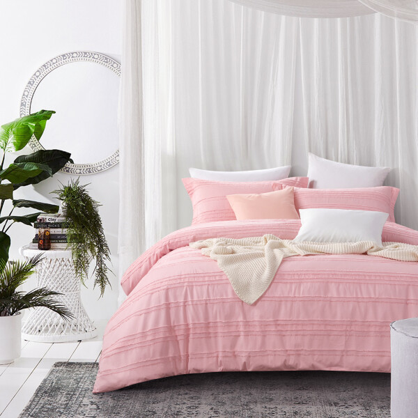 Fynelinen 100% Cotton Sateen 850TC Eularia Bed Set (Pink)