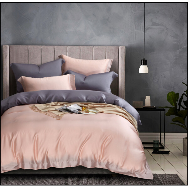 FyneLinen 100% Tencel Reversible 950TC Bed Set (Pink/Charcoal)