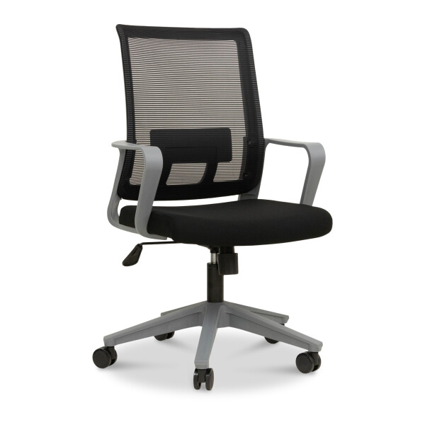 Nixon Mid Back Grey Frame Mesh Chair (Black)