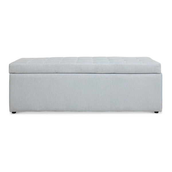 Carissa Storage Bench Fabric Light Grey (Long)