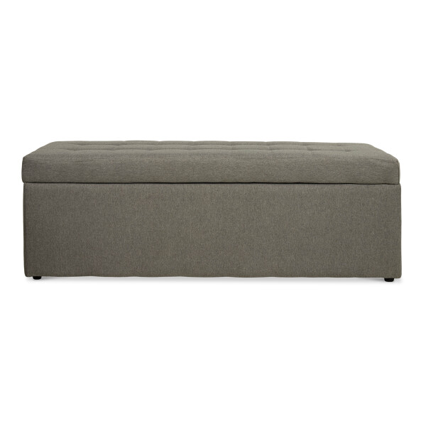 Carissa Storage Bench Fabric Grey (Long)