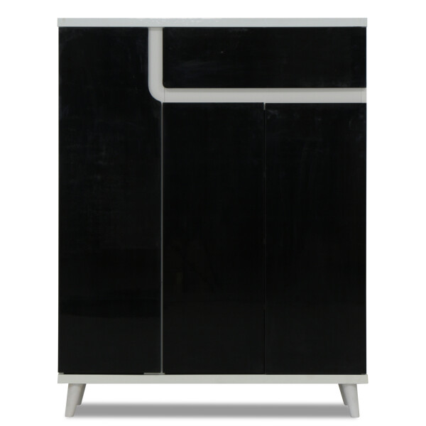 Damir II Shoe Cabinet in Black and White