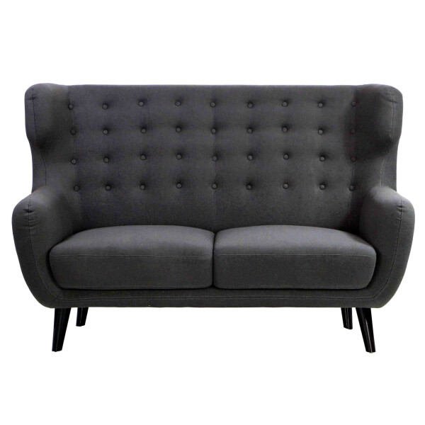 Replica WingBack Designer 2 Seater Sofa (Charcoal)