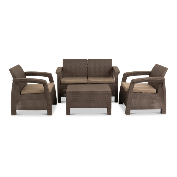 Piper 4 Seater Outdoor Sofa Set (Coffee)