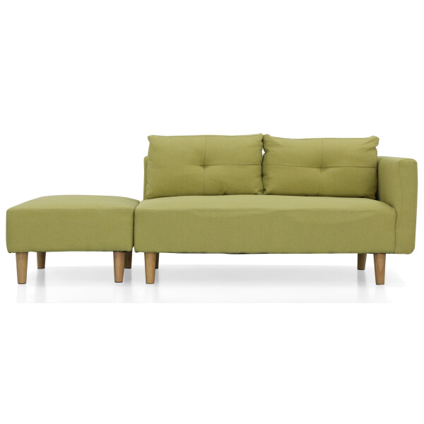 Nala Left Corner Sofa with Ottoman Green