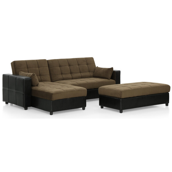 Albert Multi-Storage Sofa Bed (Fabric Brown)