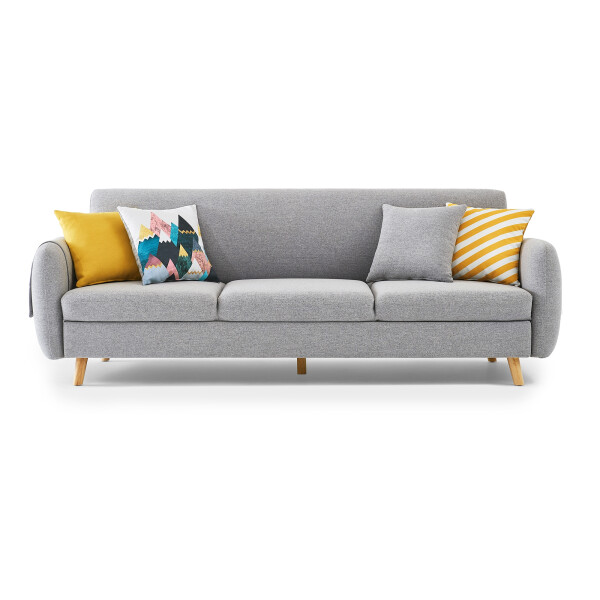 Keren 3-Seater Sofa Bed (Light Grey)