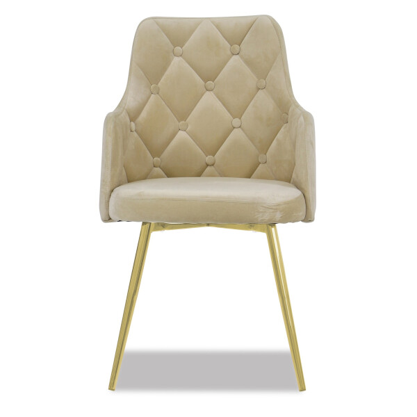 Laurie Chair with Gold Legs (Beige)