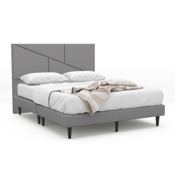 Loyd Fabric Bed Frame With 6 Inch Black Legs