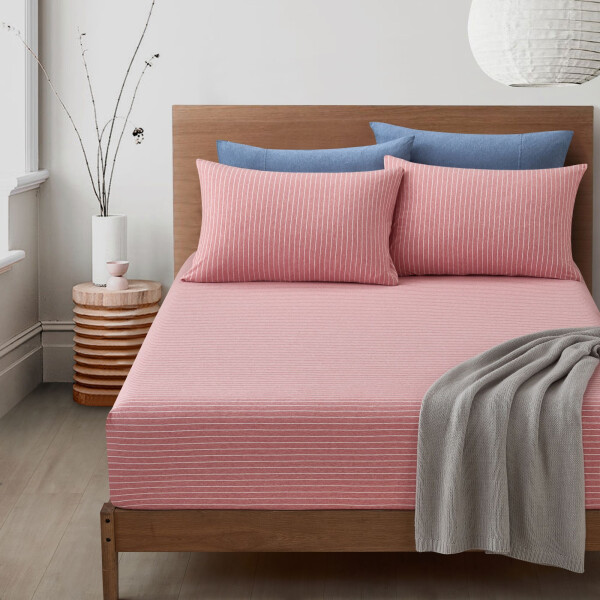 Bedding Day Jersey Cotton 800TC Fitted Sheet Set - Malka (Pink)