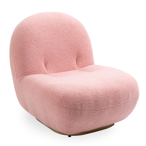 Steathford Chair (Pink Boucle Fabric)