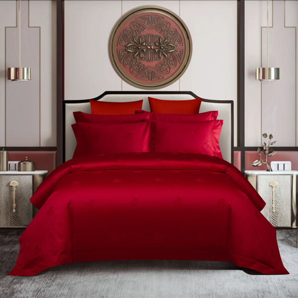 FyneLinen 100% Pima Cotton 900TC Bed Set - Endearment (Wedding Red)