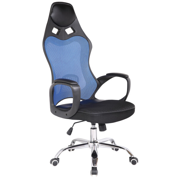 Lavoro High Executive Chair (Black Frame + Blue Mesh)